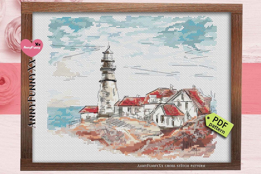 Lighthouse Cross Stitch Pattern PDF Sea Cross-stitch Instant Download ...