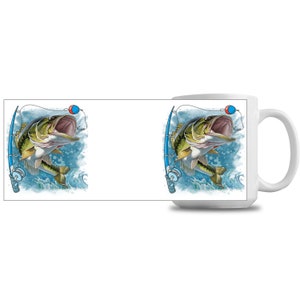Gone Fishing 15oz Coffee Mug, Bass Fishing, Fish Mug, Fisherman Gift, Fishing Lover Mug, Dad Gift, Birthday Gift, Coffee Lover