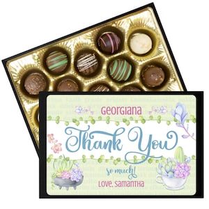 Decadent Assorted Chocolate Truffle Collection in a Personalized Thank You Gift Box, 12 pc., Chocolate Gift, Edible Gift, Baked Goods