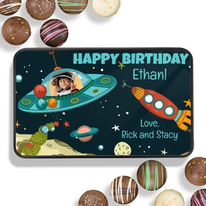 Decadent Assorted Chocolate Truffle Collection in a Personalized Boy Birthday Gift Tin, 12 pc., Chocolate Gift, Edible Gift, Baked Goods