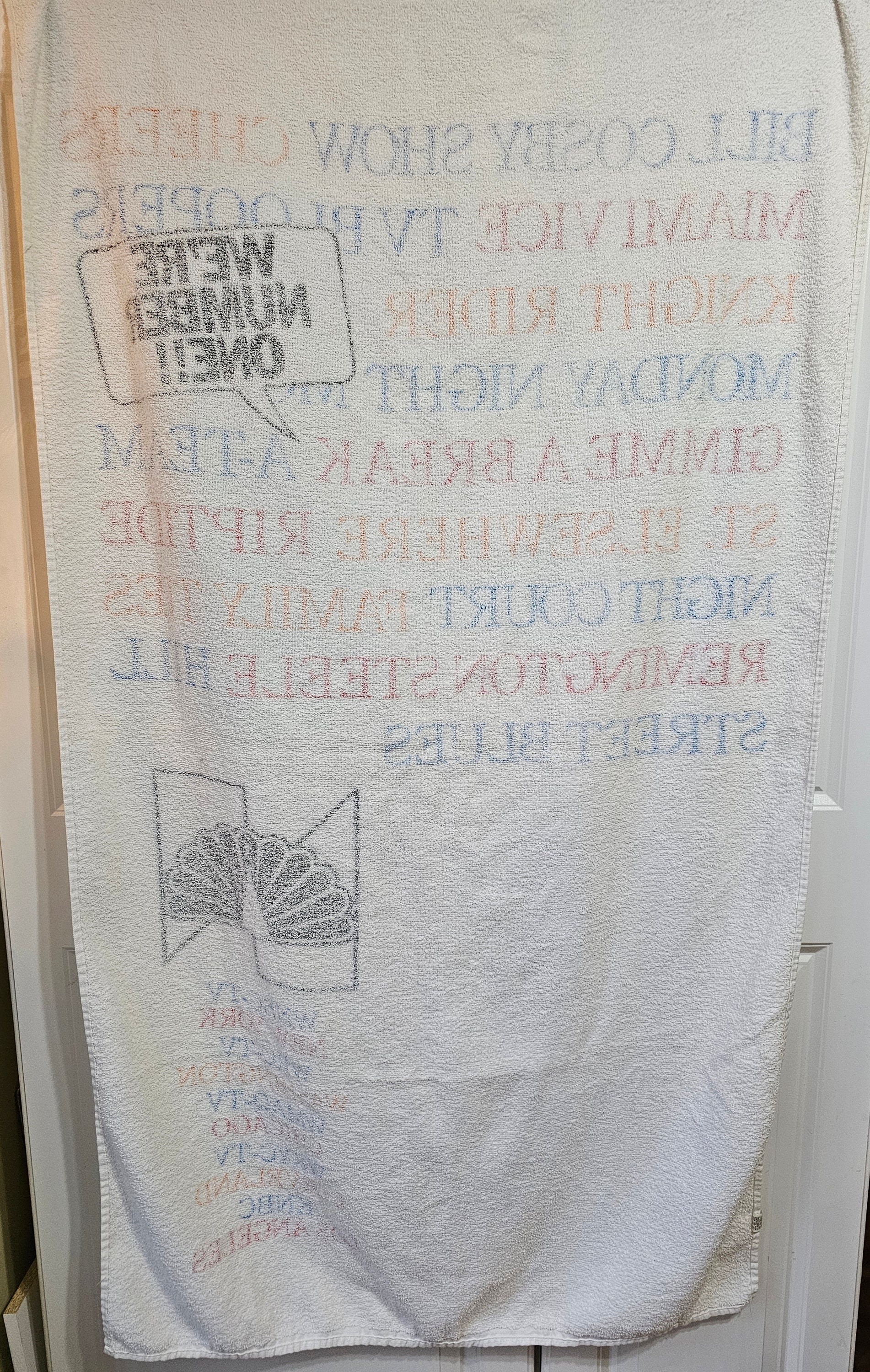 HUGE Rare 1980s Fine Fashion Towels NBC Prime Time TV Cotton Beach