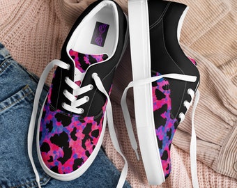 Cotton Candy Cheetah Damen-Schnürschuhe