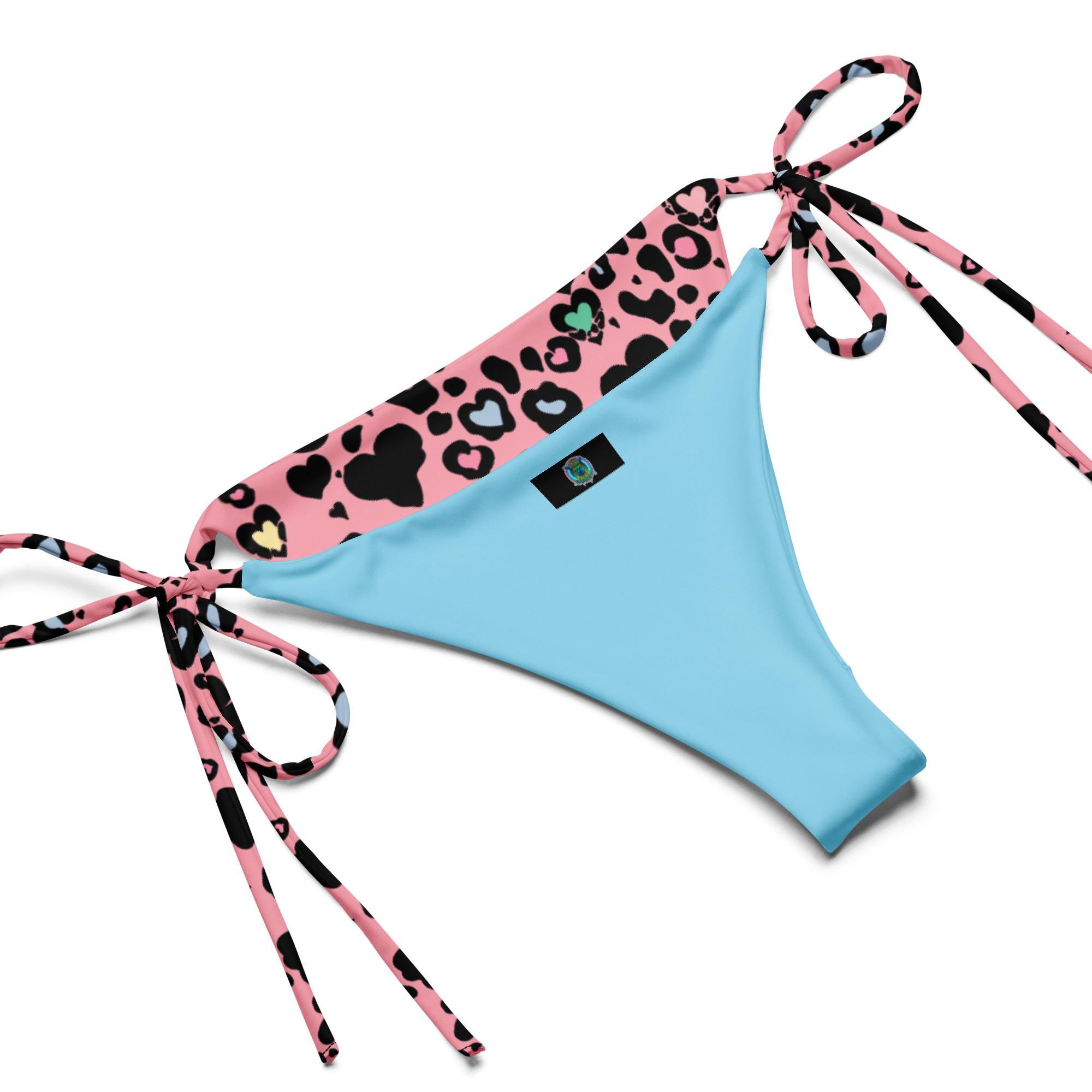 Candy Heart Cheetah String Bikini - Etsy