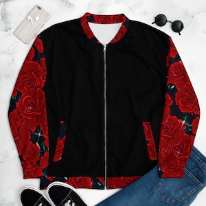 Blooming Beauty: Feminine Rose Bomber Jacket