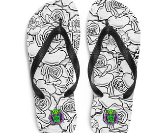 Chanclas de rosa blanca