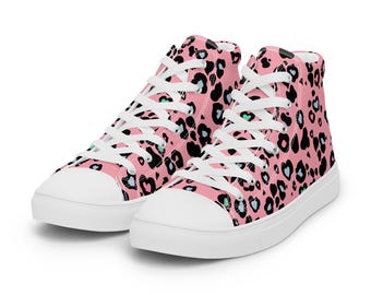 Candy Heart Cheetah Women’s High Top shoes
