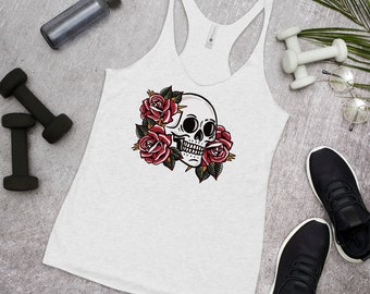 Skull and Rose Racerback Tee