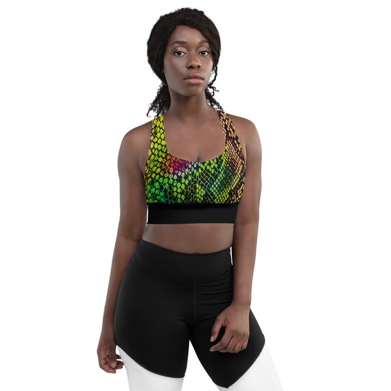 Snakeskin Print Sports Bra 