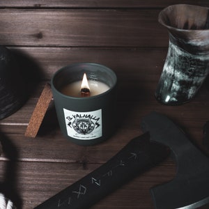 Til Valhalla Scented Candle - Viking Candle - Coconut Soy Wax Candle - Father&#39;s Day Candle - Rugged Candle - Housewarming Gift -