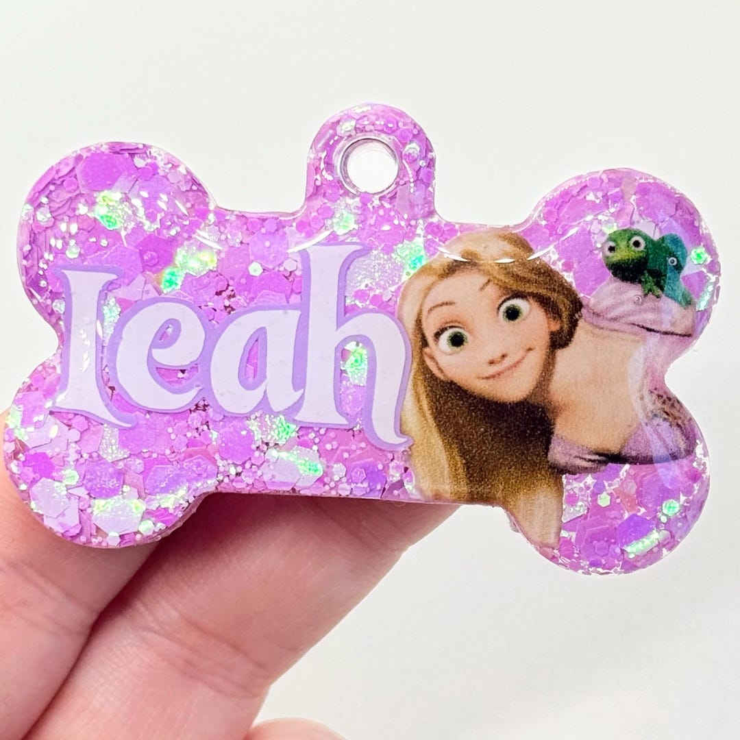 Raspberry Dog Tag Tangled | Resin Dog Tag | Handmade ID Collar Charm | Personalised Pet ...