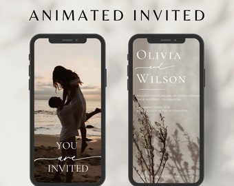 Digital Wedding Invitation Template, Wedding Invitation with Photo, Modern Wedding Invitation, Electronic Wedding Invite, Wedding Evite