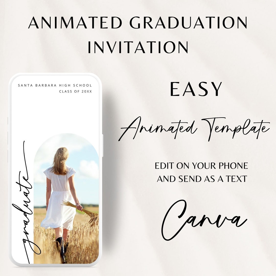 Modern Graduation Video Invitation, Simple Animated Grad Announcement ...