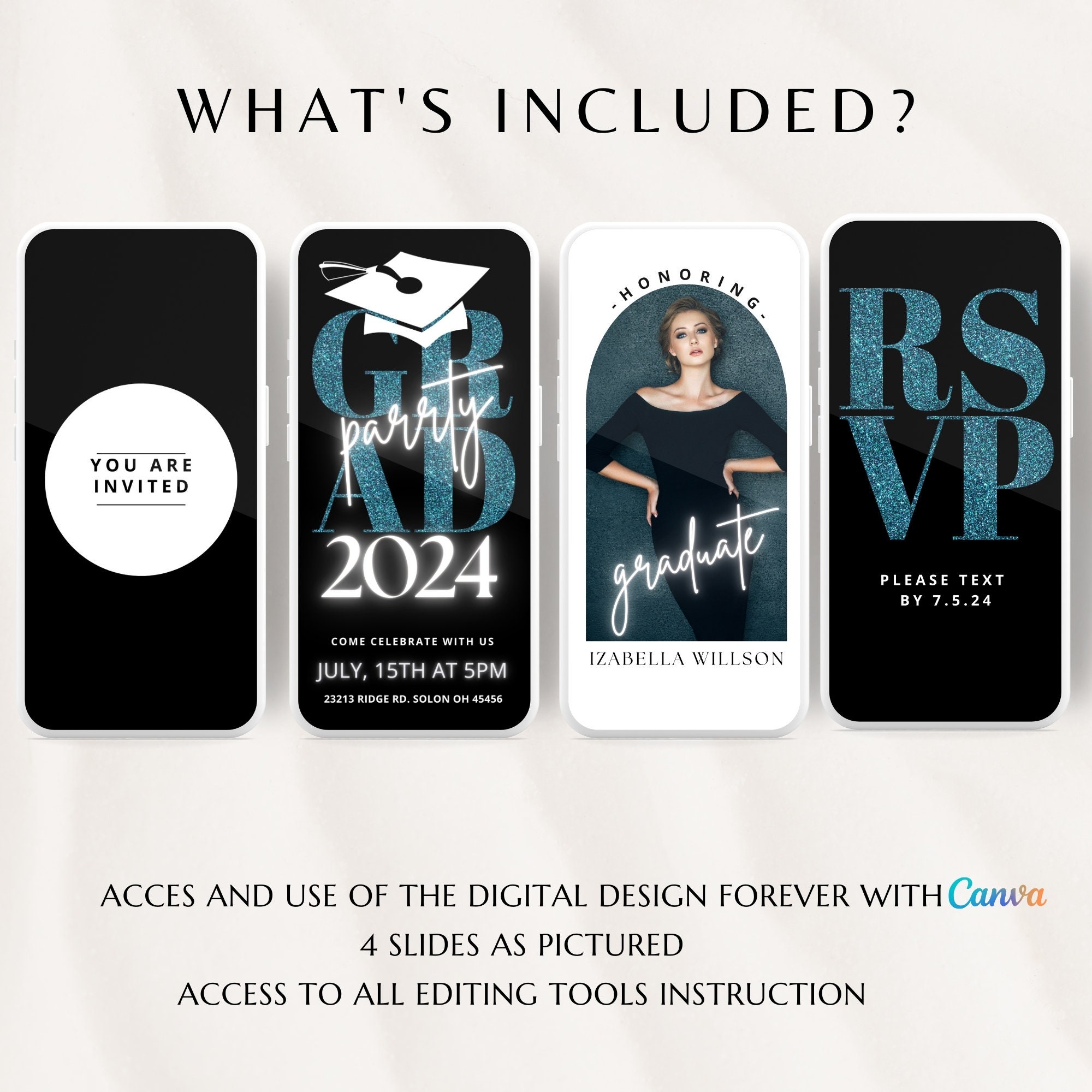 Animated Graduation Invitation Template, College Graduation Invitation ...