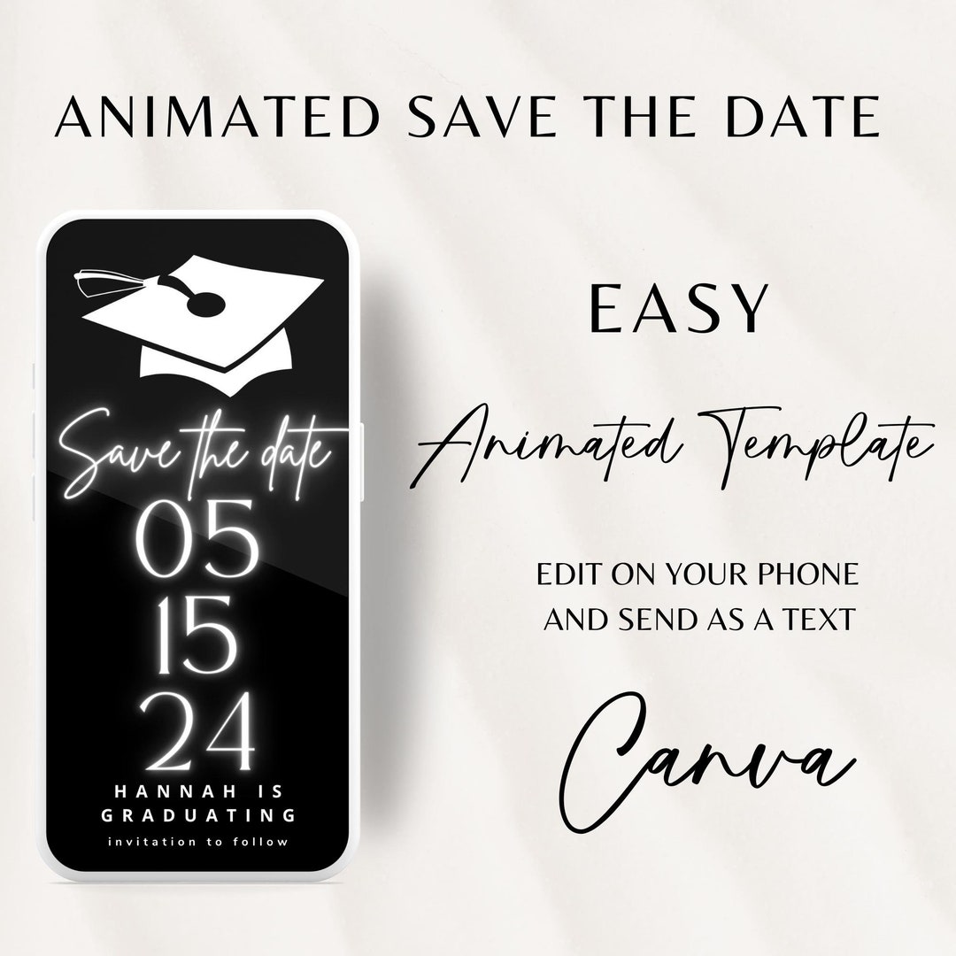 Graduation Save the Date Template, Save the Date Message, Animated Save Graduation Save the Date Template, Save the Date Message, Animated Save