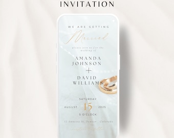 Digital Wedding Invitation Template, Wedding Invitation with Photo, Modern Wedding Invitation, Electronic Wedding Invite, Wedding Evite