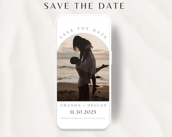 Wedding Video Invitation Template, Animated Wedding Invitation, Electronic Phone Save the Date, Editable Digital Canva Template