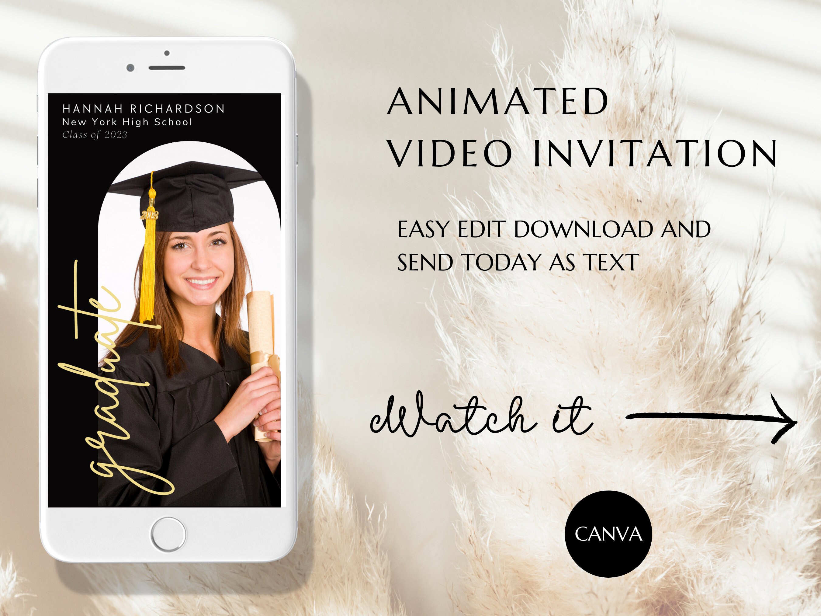 Graduation Party Invitation 2023 Instant Download Phone Etsy