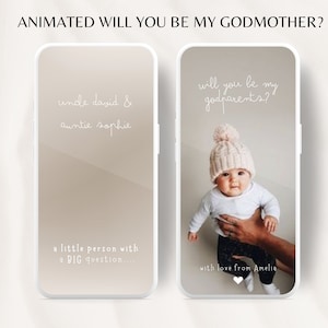 ¿Serás mis padrinos? Video de invitación Propuesta de padrino Foto Clásico Minimalista Moderno ¿Serás mi madrina? Plantilla