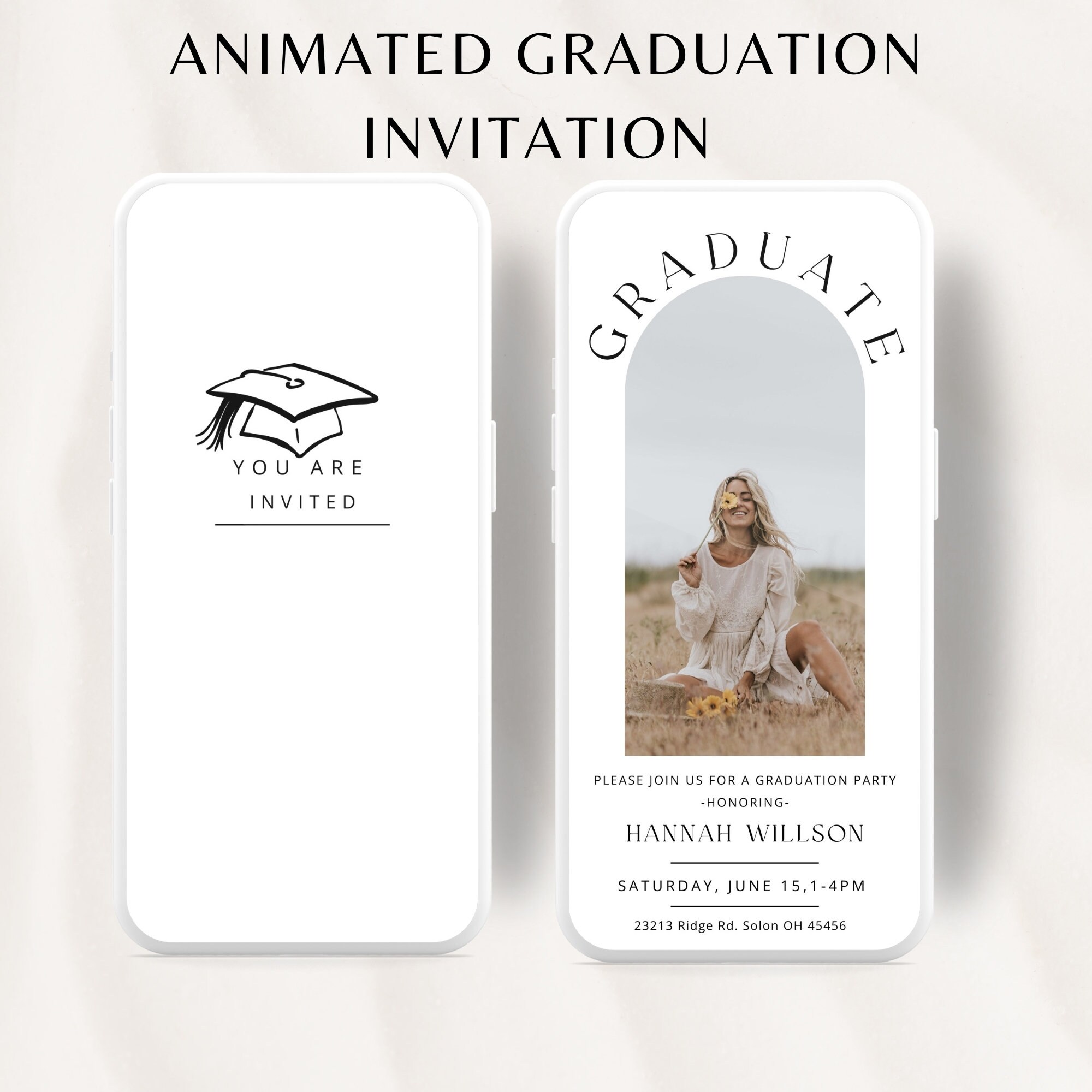 Simple Grad Invite Simple Graduation Invitation Template 2024, College Graduation ...