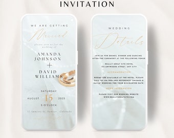 Digital Wedding Invitation Template, Wedding Invitation with Photo, Modern Wedding Invitation, Electronic Wedding Invite, Wedding Evite