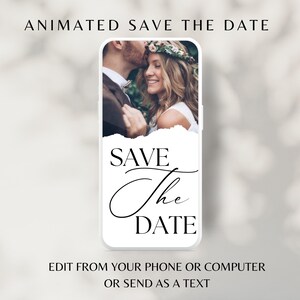 Wedding Video Save the Date, Animated Wedding Save the Date, Electronic Phone Save the Date, Editable Digital Canva Template