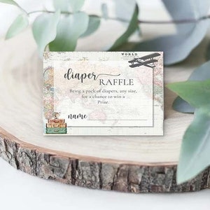 Windel Raffle Tickets Reisethema Babyparty Abenteuer Baby Shower, Beratung und gut Wünsche für neue Eltern bis spät in die Nacht Windeln, 0011 sein