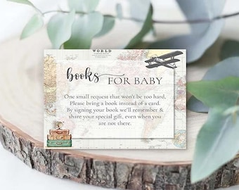 Books for Baby Inserts travel theme baby shower Adventure Baby Shower, Advice and well wishes for new parents to be late night diapers, 0011