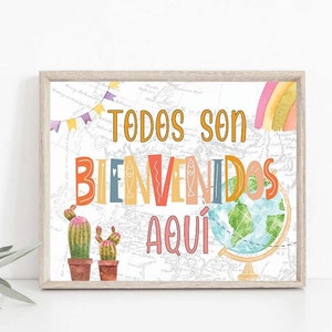 Spanish Classroom Decorations Spanish Motivational Posters Inspirational Positive Quotes Wall Art Poster for Spanish Classroom Library Decor