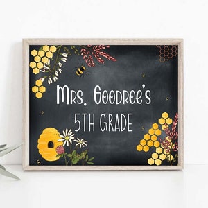 Bee Classroom Supplies and Decorations, Bee Theme, Teacher Supply, Printable Classroom Teacher Decorations and Supplies, Classroom Signs