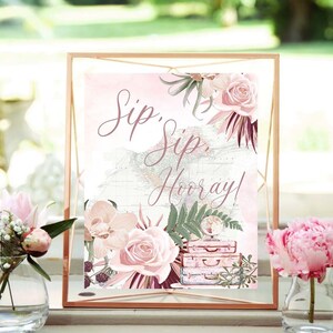Sip sip horray znak Wieczór panieński Podróż od panny do pani Przygoda czeka Wieczór panieński Miejsce docelowe Ślub Podróż Dziewczyna Baby Shower MOV1