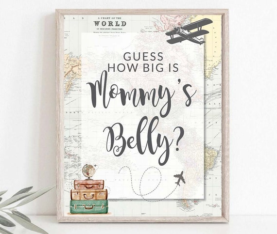 Travel Baby Shower Game Around The World Printable | Instant download