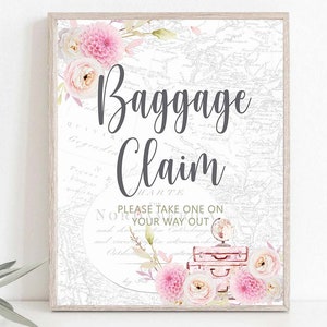Gepäckausgabe Schild Reisethema Brautparty Abenteuer Babyparty Reisen zu Frau Brautparty Abenteuer Erwartet Favor Tabelle 0086