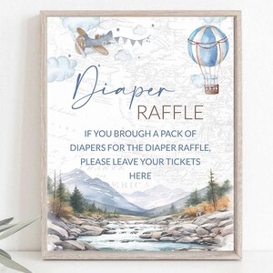 Printable Luggage Drop off Station Pink Hot Air Balloon Baby Shower Travel Themed Shower Poster Gifts and Cards sign Adventure Awaits 0109