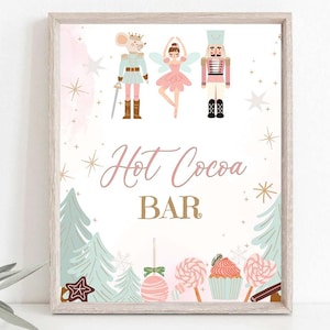 Nutcracker Christmas Happy Birthday Banner Girl First Birthday Decor Printable Sugar Plum Fairy Hot Cocoa Bar sign Instant Download 0068
