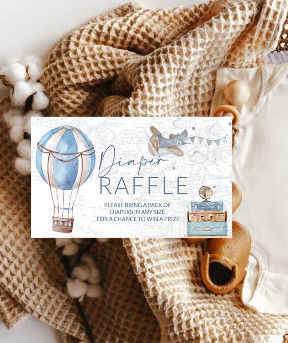 Hot Air Balloon Baby Diaper Raffle Boy Baby Shower Games and Activities ...