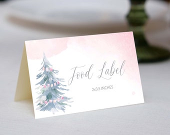 Editable Food Label Cold outside Girl Baby Shower Winter Baby Shower Girl Blush Pink Winter Wonderland  Christmas Baby Shower Printable 0065