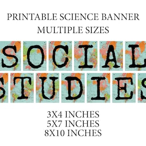 Social Studies Banner druckbare Klassenzimmer Banner, Geographie Wandteppich Zeichen, Lehrer für Wissenschaftslehrer Klassenzimmer Grundschule, Mittelschule,