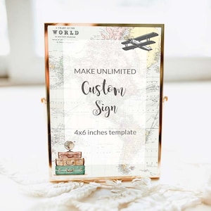 Enseigne personnalisée sur le thème du voyage Baby Shower Voyage nuptiale de douche Destination mariage aventure attend Bon voyage retraite modifiable 0011