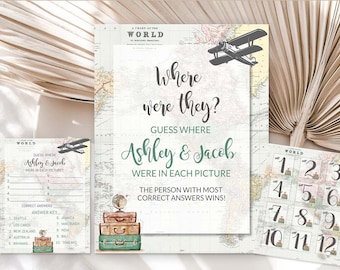Guess where were they bridal shower game Adventure awaits Bridal shower Games Travel theme bridal Shower  Traveling Miss to Mrs 0011