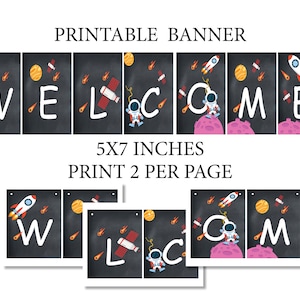 Printable Welcome Space Theme Banner, Galaxy Theme Classroom, Classroom Door Decoration, Spaceship Class Decor, Instant Download