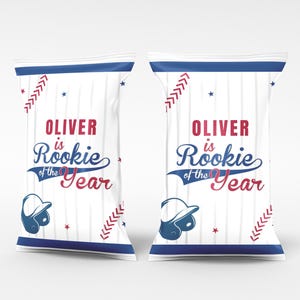 Bearbeitbare Baseball Erster Geburtstag Chip Tasche Vorlage Rookie Jahr Party Snack Tasche Vorlage Little Slugger Ballpark Chip Tasche Personalisierbar 0112