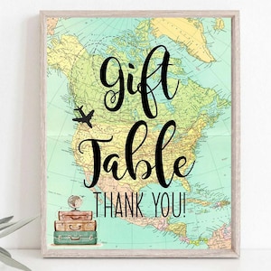Geschenk Tischschild Reisethema Vintage Maps Welt erwartet Abenteuer Erwartet Reisethema Abschlussfeier Let the Adventure Begin Party BRT1