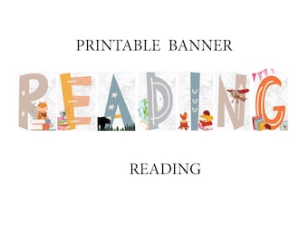 Lettura di banner stampabile, angolo di lettura in classe, poster di lettura in classe, leggere è un'avventura, arredamento della biblioteca, arazzo in classe 0010a