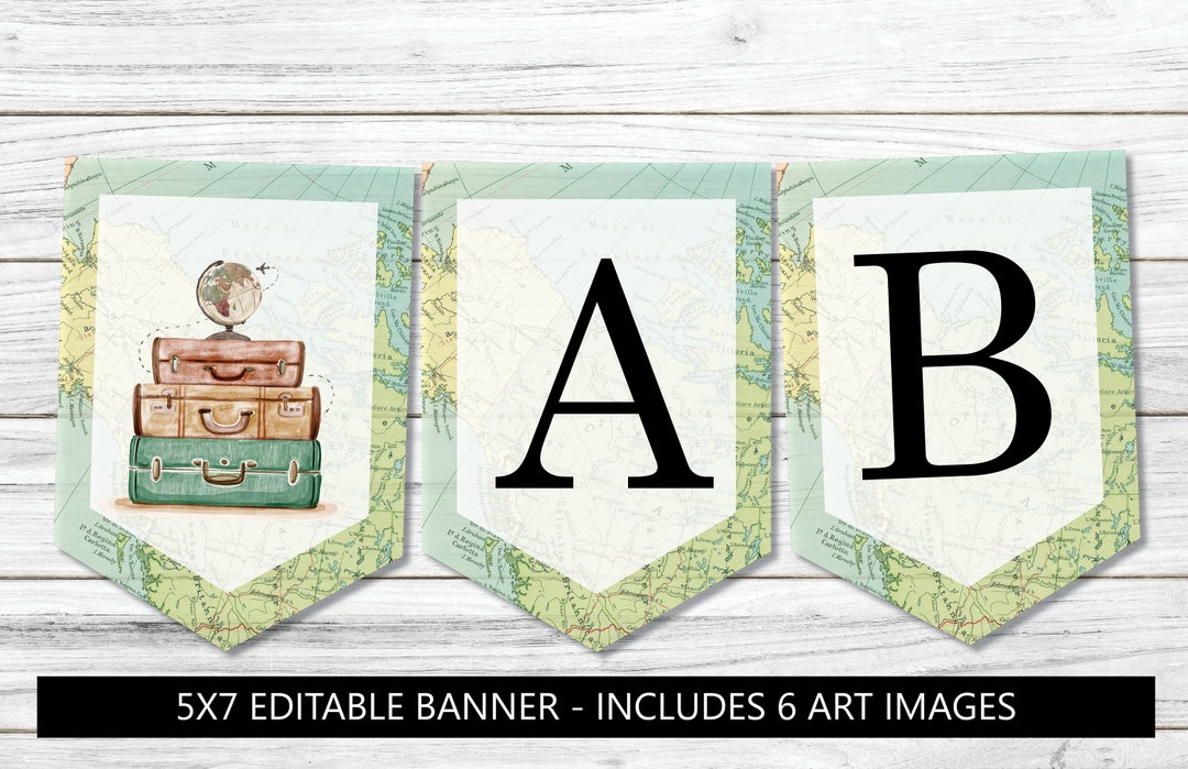 Editable Map Banner Printable Adventure Awaits Sign Classroom Banner