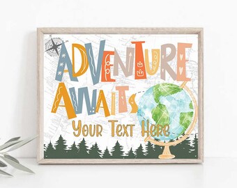 Welcome Classroom Door Sign, World map Adventure Themed Classroom, Door Hanger travel theme classroom sign, Elementary, Any Class, 0010a