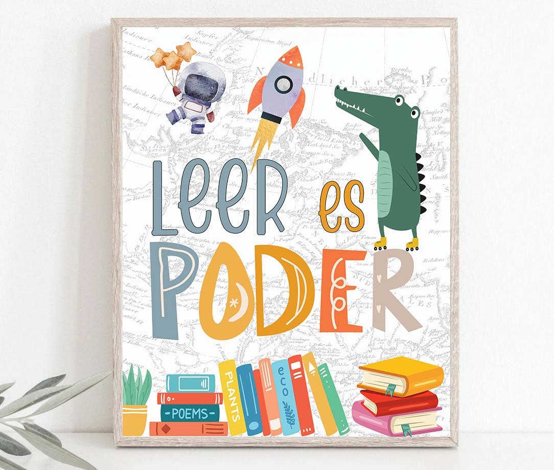 Spanish Classroom Decorations Spanish Motivational Posters Inspirational Positive Quotes Wall Art Poster for Spanish Classroom Library Decor