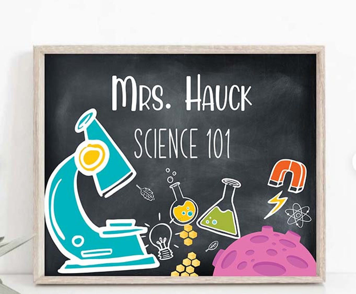 Science Room Door Sign Printable Science Teacher Sign Science Classroom ...