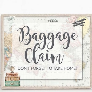 Gepäckausgabe Schild, Reisethema Babyparty, Abenteuer Babyparty, Reisen zu Frau Brautparty, Abenteuer wartet auf den Ruhestand, 0011