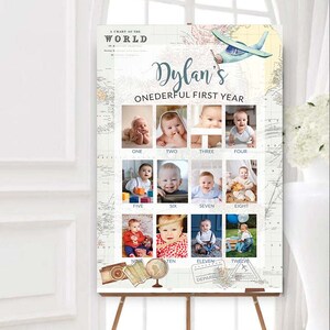 Première étape du premier anniversaire, affiche imprimable de la première année de voyage, affiche de la fête d'anniversaire du garçon Onederful Birthday, carte de l'avion GR1
