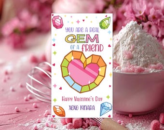PRINTABLE Party Favor Tag Ring Pop Gift Tag Thank You Card Easy Printable Birthday Favor Card You're A True Gem Ring Pop Treat Tag V101